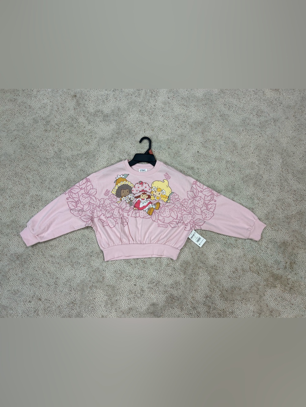 Pink Graphic Crop Sweatshirt - Kids